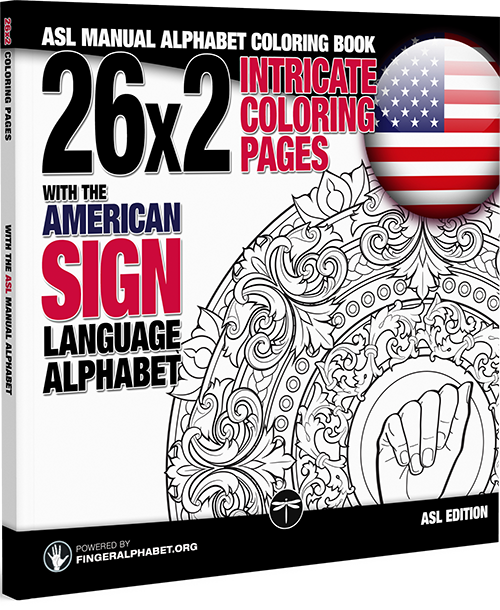 ASL manual alphabet coloring book
