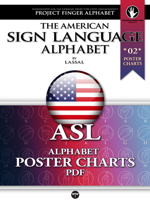 ASL American Sign Language Alphabet PosterCharts 02 - Project FingerAlphabet by Lassal