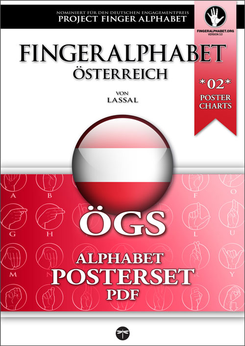 Fingeralphabet Österreich, ÖGS Handalphabet Posterset Charts 02 PDF von Lassal für Project FingerAlphabet