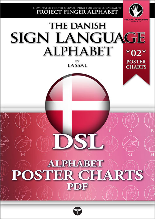 DSL Danish Sign Language Alphabet PosterCharts 02 - Project FingerAlphabet by Lassal
