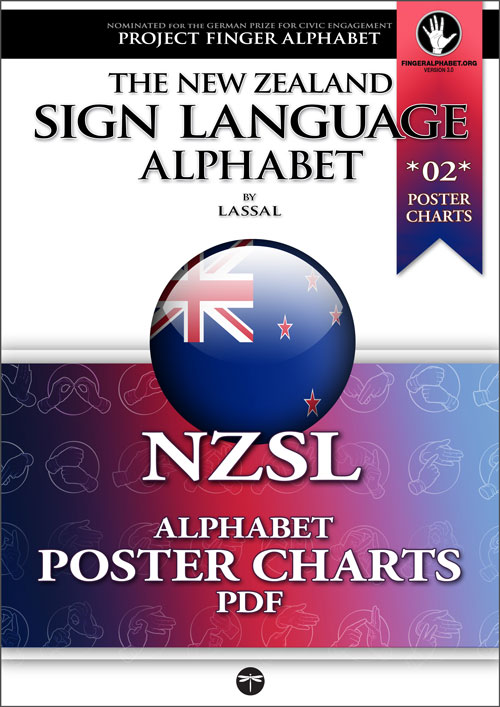 NZSL The New Zealand Sign Language Alphabet PosterCharts 02 - Project FingerAlphabet by Lassal
